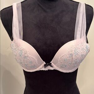 Victoria's Secret Lace Bra Fashion Show 2014 - Light Pink with Blue Accents